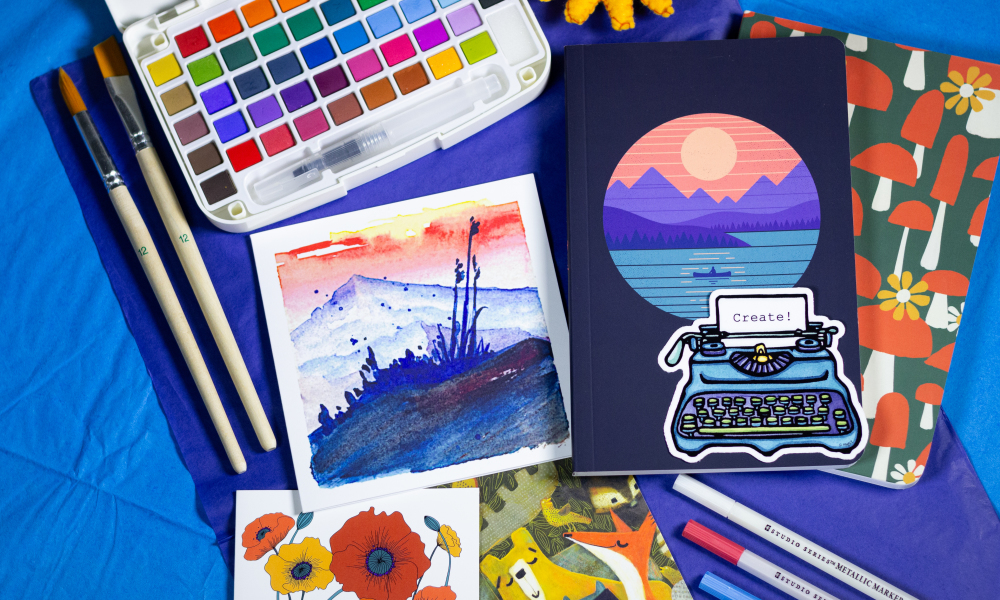 Express yourself with art supplies, delightful stickers, journals, and meaningful, joyous greeting cards.