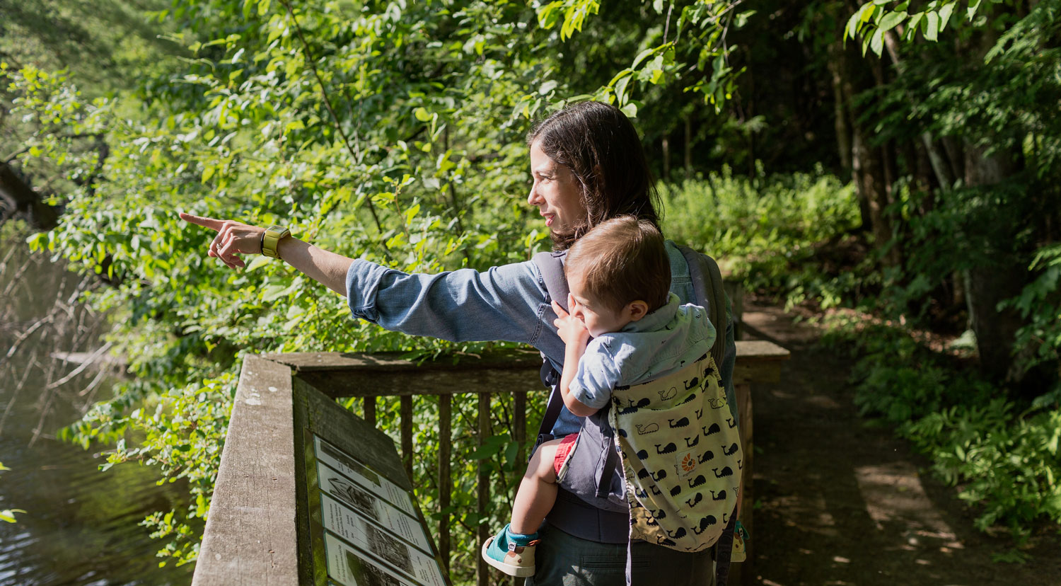 Visitors on the Montshire Trail